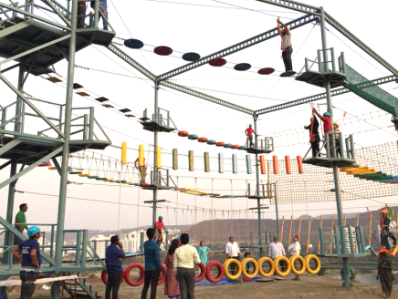 Sunny’s World - Enjoy high ropes course at adventure camp near Pune.